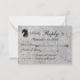 Tarjeta Pequeña Dragón, RSVP medieval/Menú