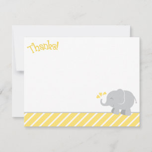 Tarjeta Pequeña Ducha de Bebé de Elefante Gris Amarillo Moderno