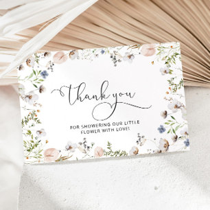 Tarjeta Pequeña ducha de bebé de flores silvestres, tarjet