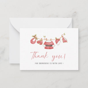 Tarjeta Pequeña Ducha de bebé Elegante acuarela Pequeño santa bebé