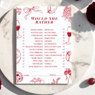 Tarjeta Pequeña Ducha de Boda That's Amore Juego de Preferencias