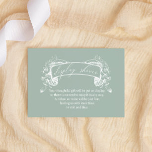 Tarjeta Pequeña Ducha de exhibición de bebé floral verde atemporal
