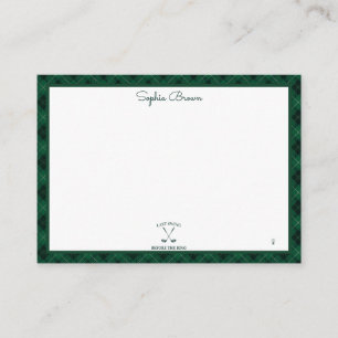 Tarjeta Pequeña Ducha de Novia de Golf de Gingham Verde