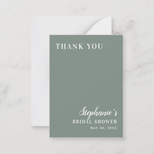 Tarjeta Pequeña Ducha minimalista verde y blanca para novias