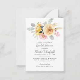 Tarjeta Pequeña Ducha nupcial acuarela Floral moderna Botánica