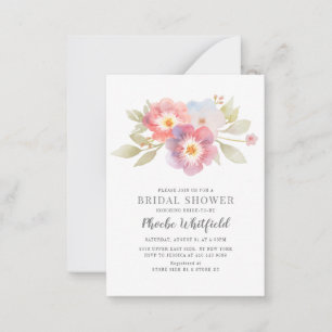 Tarjeta Pequeña Ducha nupcial acuarela Floral moderna Botánica