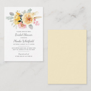 Tarjeta Pequeña Ducha nupcial botánica acuarela Floral moderna