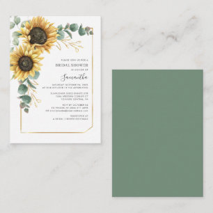 Tarjeta Pequeña Ducha nupcial Eucalyptus Sunflower Elegante Presup