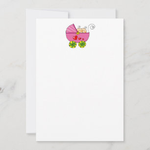 Tarjeta Pequeña Ducha para bebés para mellizos (gemelos chicas)