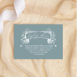 Tarjeta Pequeña Ducha para la pantalla del bebé azul floral vintag