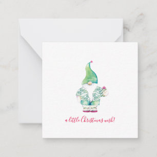 Tarjeta Pequeña Duende con camisa hawaiana de hoja de palma mini N