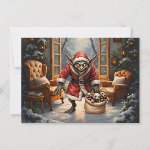 Tarjeta Pequeña Duende Navideño Espeluznante – Santa Maligno Fanta