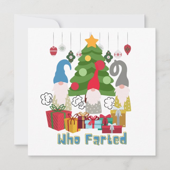 Tarjeta Pequeña Duendes Que Se Pasan de Gases (Anverso)