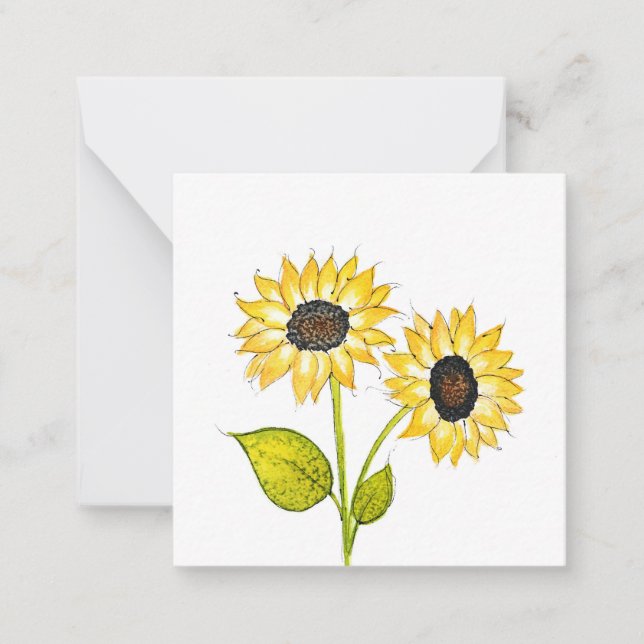 Tarjeta Pequeña 'Duet del girasol' (Anverso)