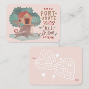 Tarjeta Pequeña Dulce, afortunada clase en casa del árbol de San V