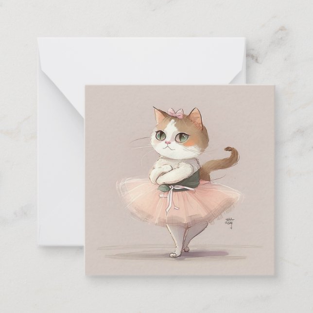 Tarjeta Pequeña Dulce ballerina kitty (Anverso)