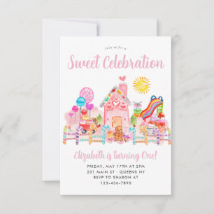 Tarjeta Pequeña Dulce Celebración Divertida Candyland Cumpleaños I