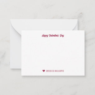 Tarjeta Pequeña Dulce Corazón Patrón de Amor Rosa Día de San Valen