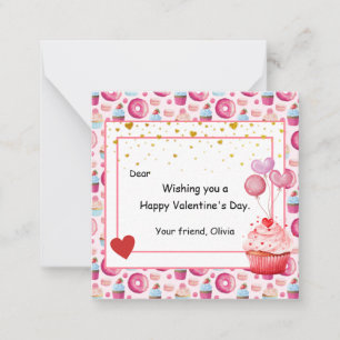 Tarjeta Pequeña Dulce Cupcake Día de San Valentín para niños