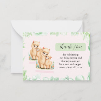 Tarjeta Pequeña Dulce Familia de Llama Amor Gracias