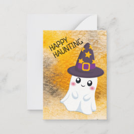 Tarjeta Pequeña Dulce Fantasma Feliz Adiviación Halloween Aula 