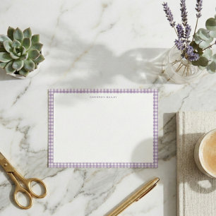 Tarjeta Pequeña Dulce Lavanda a Cuadros Personalizada Retro