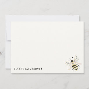 Tarjeta Pequeña Dulce Pastel Mamá Abeja Fiesta de Bebé Neutral