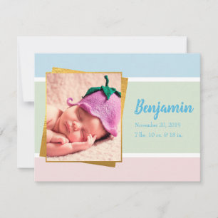 Tarjeta Pequeña Dulce Pastel Niño Foto Registro de nacimientos