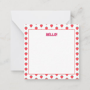 Tarjeta Pequeña Dulce patrón estético de fresa kawaii