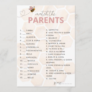 Tarjeta Pequeña Dulce Pequeña Miel Shower Juego de Padres