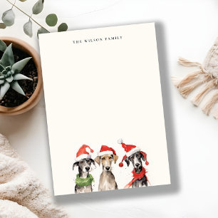 Tarjeta Pequeña Dulce perro acuarela peludo y brillante Navidad