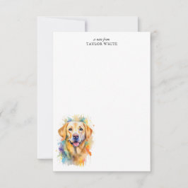 Tarjeta Pequeña Dulce Personalizado recuperador de Labrador amaril