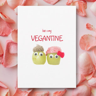 Tarjeta Pequeña Dulce San Valentín para vegano, Frutas Divertidas