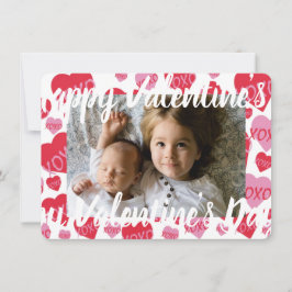 Tarjeta Pequeña Dulces Corazones de San Valentín Rosados Rojos XOX