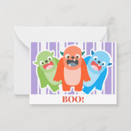 Tarjeta Pequeña Dulces Monstruos Niños Halloween