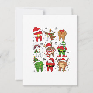Tarjeta Pequeña Dulces Personajes Dentales de Navidad Fun Fiesta