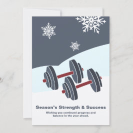 Tarjeta Pequeña Dumbbell Season's Strength & Success Grey White