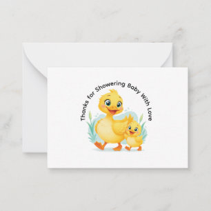 Tarjeta Pequeña Dúo de patitos de la felicidad Gracias