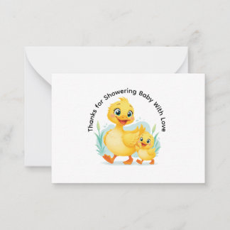 Tarjeta Pequeña Dúo de patitos de la felicidad Gracias