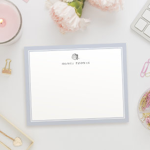 Tarjeta Pequeña Duste azul floral mínimo personalizado Stationery