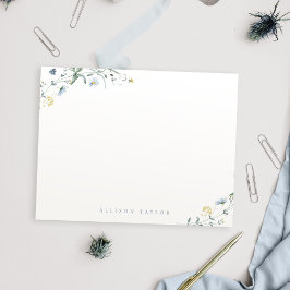 Tarjeta Pequeña Dusty Blue Boho Wildflower Estacionamiento persona
