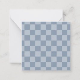Tarjeta Pequeña Dusty Blue Checkerboard