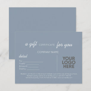 Tarjeta Pequeña Dusty Blue Handwriter Regalo Comercial Con Logotip
