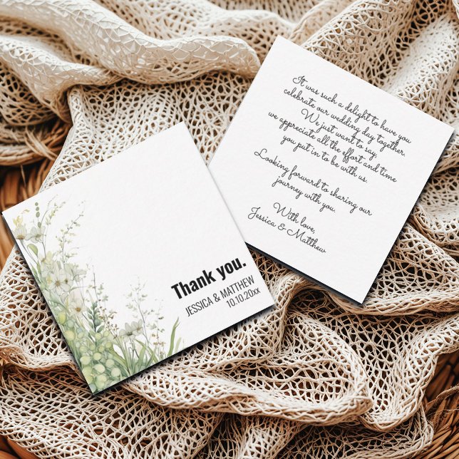 Tarjeta Pequeña Dusty Sage Green Flowers Boda (Subido por el creador)