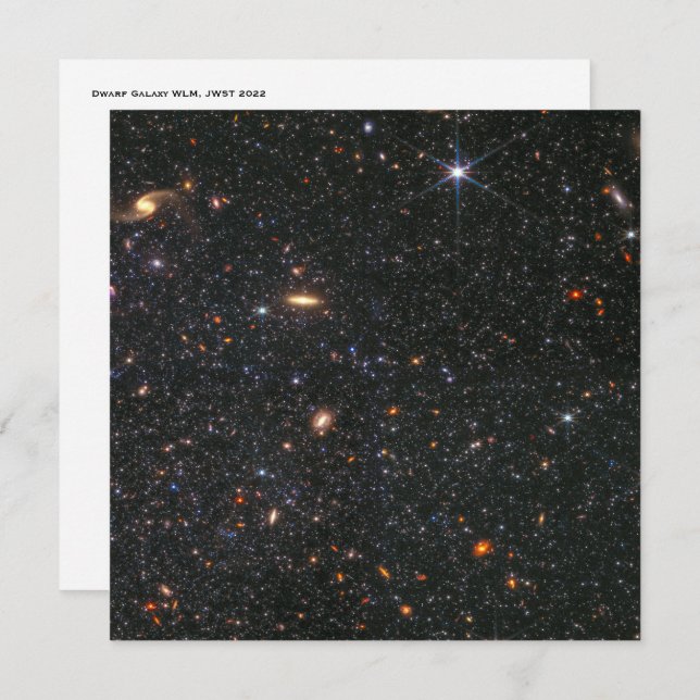 Tarjeta Pequeña Dwarf Galaxy WLM James Webb Telescope Hi-Res (Anverso / Reverso)