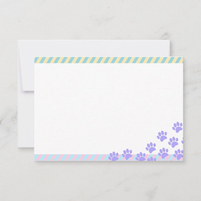 Tarjeta Pequeña Easter Puppy Paw Prints Blank (Anverso)