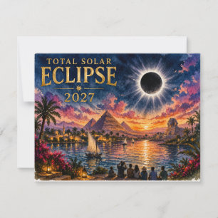 Tarjeta Pequeña Eclipse Total Solar 2027 Egipto
