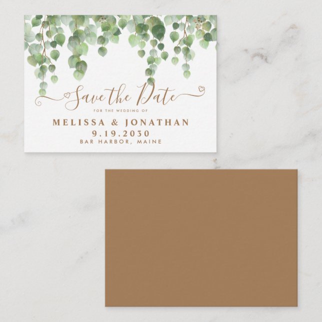 Tarjeta Pequeña Ecoenergía Presupuestaria Eucalyptus B Boda Guarda (Anverso / Reverso)