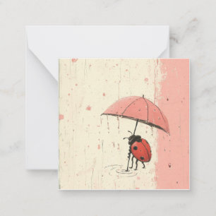 Tarjeta Pequeña Ecos de lluvia: Bicho de labios Minimalistas
