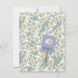 Tarjeta Pequeña Edelweiss Sonido de la música dibujado a mano Botá